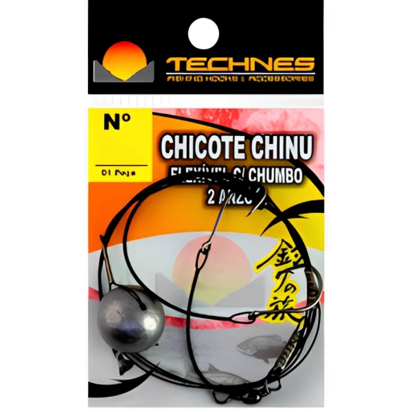 Chicote Technes Chinu 2 Anzóis c/ Chumbo