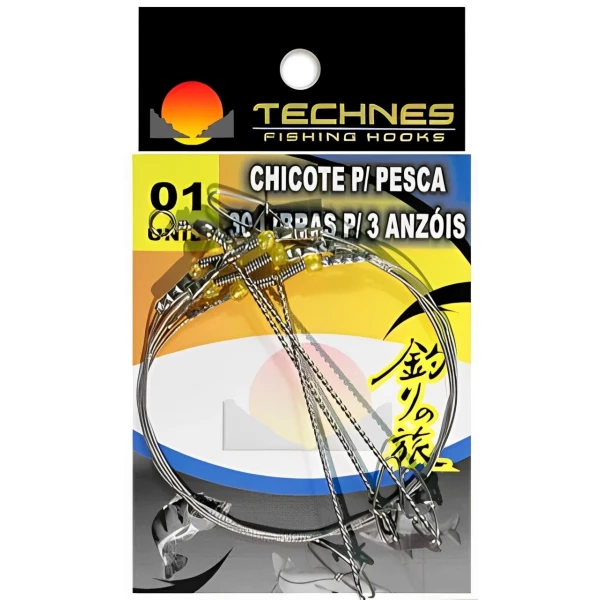 Chicote Technes p/ 03 Anzóis com Rotor