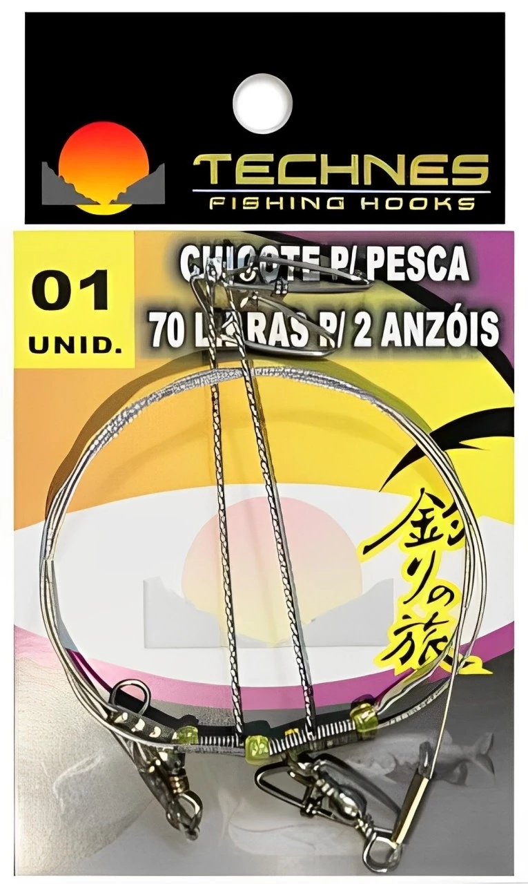 Chicote Technes p/ 02 Anzóis com Rotor